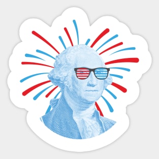 George Washington with Glasses Sticker